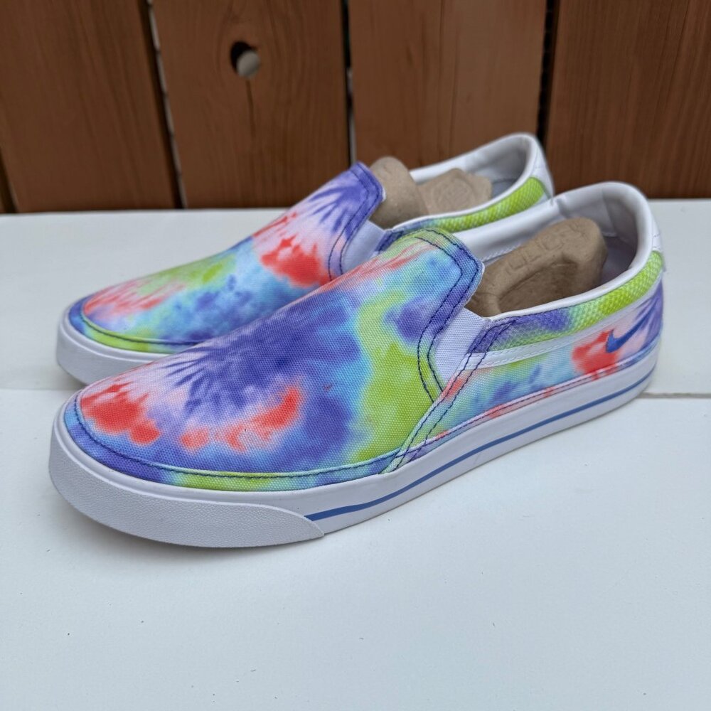Nike Womans Slip-On Tie-Dye Sneakers US 10 Multicolor Canvas & Rubber
